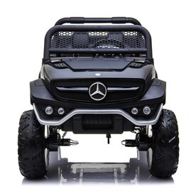 Elektrische Kinderauto Mercedes Benz Unimog Zwart 2 Persoons 4x4 met Mp4 Scherm en Afstandsbediening FULL OPTIONS