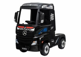 Elektrische Kinder vrachtwagen Mercedes Actross Truck 4x4 Zwart 24V Met Afstandsbediening FULL OPTIONS