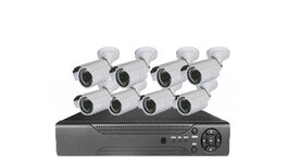 Beveiligings camera set met 8 cameras WIT AHD