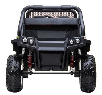 Elektrische Kinderauto Mercedes Benz Unimog Zwart 2 Persoons 4x4 met Mp4 Scherm en Afstandsbediening FULL OPTIONS