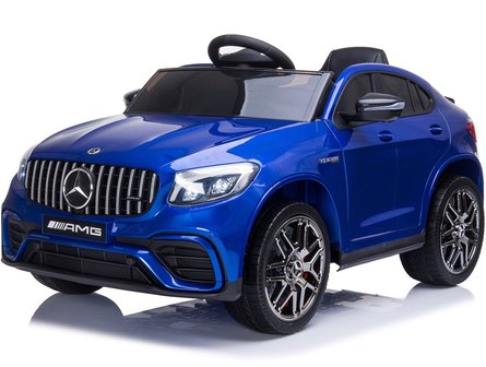 Elektrische Kinderauto Mercedes Benz GLC 63 S Blauw 12V Met Afstandsbediening FULL OPTIONS