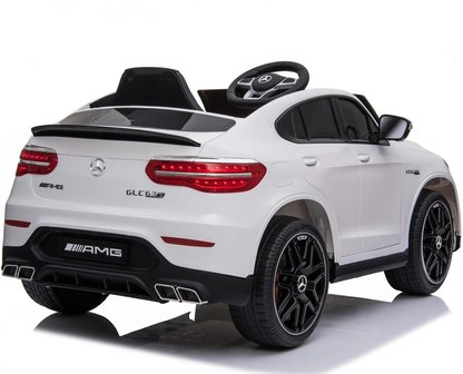 Elektrische Kinderauto Mercedes Benz GLC 63 S Wit 12V Met Afstandsbediening FULL OPTIONS