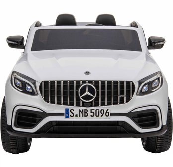 Elektrische Kinderauto Mercedes Benz GLC 63 S Wit 2 Persoons 12V Met Afstandsbediening FULL OPTIONS