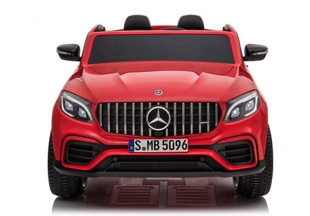 Elektrische Kinderauto Mercedes Benz GLC 63 S Rood 2 Persoons 12V Met Afstandsbediening FULL OPTIONS