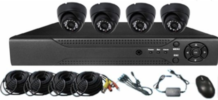 AHD Kit 1080P dome camerasysteem - zwart
