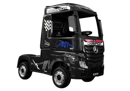 Elektrische Kinder vrachtwagen Mercedes Actross Truck 4x4 Zwart 24V Met Afstandsbediening FULL OPTIONS