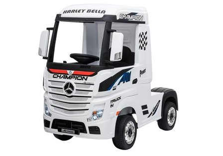 Elektrische Kinder vrachtauto Mercedes Actross Truck 4x4 Wit 24V Met Afstandsbediening FULL OPTIONS