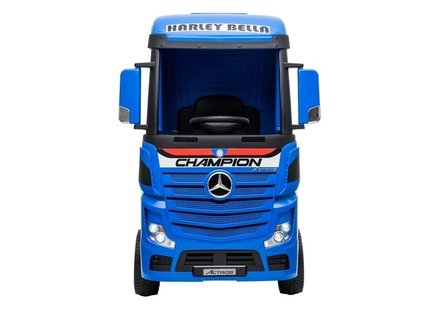 Elektrische Kinder vrachtauto Mercedes Actross Truck 4x4 Blauw 24V Met Afstandsbediening FULL OPTIONS