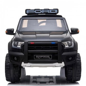 Elektrische Politie Kinderauto Ford Raptor Zwart 2 persoons 12V Met Afstandsbediening FULL OPTION