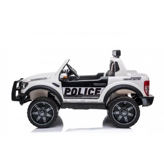 Elektrische Politie Kinderauto Ford Raptor 4x4 Wit 2 persoons 24V Met Afstandsbediening FULL OPTION