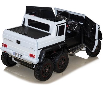 Elektrische Kinderauto Mercedes-Benz G63 AMG 6x6 Wit 24V Met Afstandsbediening FULL OPTION