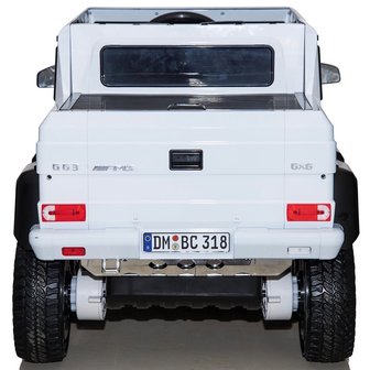 Elektrische Kinderauto Mercedes-Benz G63 AMG 6x6 Wit 24V Met Afstandsbediening FULL OPTION