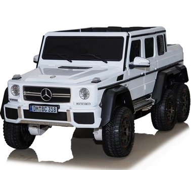 Elektrische Kinderauto Mercedes-Benz G63 AMG 6x6 Wit 24V Met Afstandsbediening FULL OPTION