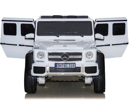 Elektrische Kinderauto Mercedes-Benz G63 AMG 6x6 Wit 24V Met Afstandsbediening FULL OPTION