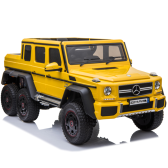 Elektrische Kinderauto Mercedes-Benz G63 AMG 6x6 Geel 24V Met Afstandsbediening FULL OPTION