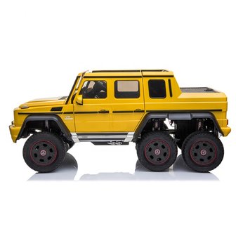 Elektrische Kinderauto Mercedes-Benz G63 AMG 6x6 Geel 24V Met Afstandsbediening FULL OPTION