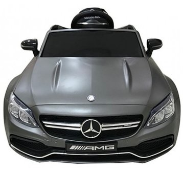 Elektrische Kinderauto Mercedes-Benz C63 AMG Grijs 12V Met Afstandsbediening FULL OPTION