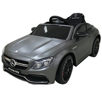 Elektrische Kinderauto Mercedes-Benz C63 AMG Grijs 12V Met Afstandsbediening FULL OPTION