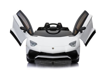 Elektrische Kinderauto Lamborghini Aventador SV Wit 12V Met Afstandsbediening 