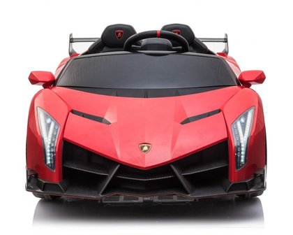 Elektrische Kinderauto Lamborghini Veneno 4x4 Rood 2 persoons 24V Met Afstandsbediening FULL OPTION