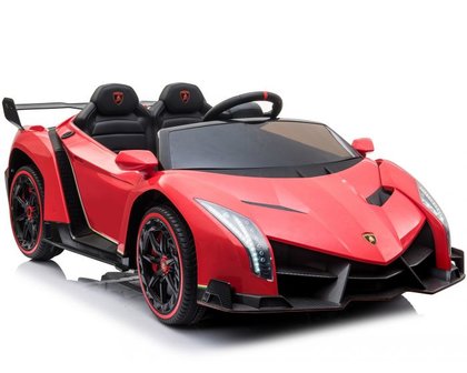 Elektrische Kinderauto Lamborghini Veneno 4x4 Rood 2 persoons 24V Met Afstandsbediening FULL OPTION