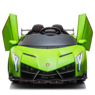 Elektrische Kinderauto Lamborghini Veneno 4x4 Groen 2 persoons 24V Met Afstandsbediening FULL OPTION