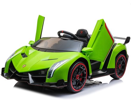 Elektrische Kinderauto Lamborghini Veneno 4x4 Gif Groen 2 persoons 24V Met Afstandsbediening FULL OPTION