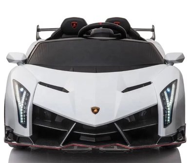 Elektrische Kinderauto Lamborghini Veneno 4x4 Wit 2 persoons 24V Met Afstandsbediening FULL OPTION