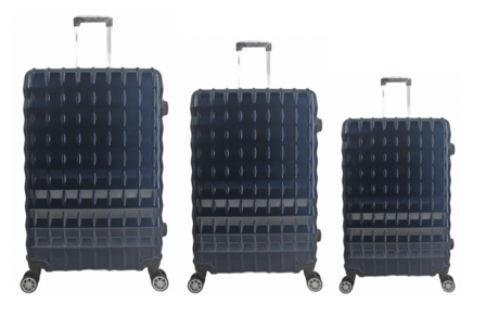 UltraTravel 3-delige reiskofferset - polycarbonaat - 360 graden draaiwielen - Blauw
