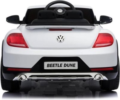 Elektrische Kinderauto Volkswagen Beetle Dune Wit 12V Met Afstandsbediening FULL OPTIONS