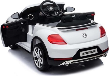 Elektrische Kinderauto Volkswagen Beetle Dune Wit 12V Met Afstandsbediening FULL OPTIONS