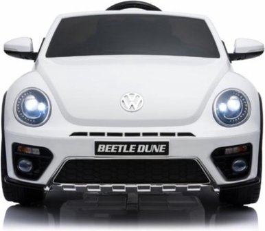 Elektrische Kinderauto Volkswagen Beetle Dune Wit 12V Met Afstandsbediening FULL OPTIONS