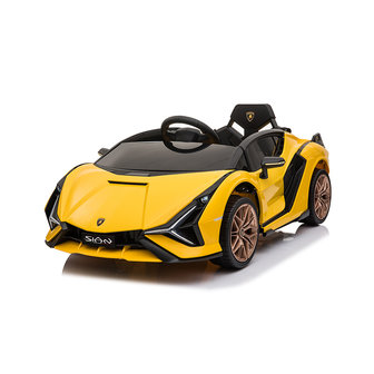 Elektrische Kinderauto Lamborghini Sian Wit 12V Met Afstandsbediening EVA banden en metallic lak