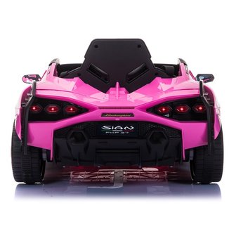 Elektrische Kinderauto Lamborghini Sian Roze 12V Met Afstandsbediening EVA banden en metallic lak