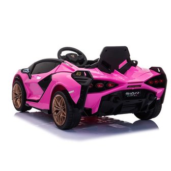 Elektrische Kinderauto Lamborghini Sian Roze 12V Met Afstandsbediening EVA banden en metallic lak