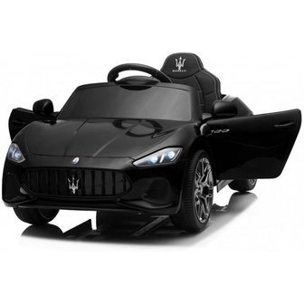 Elektrische Kinderauto Maserati Zwart 12V Met Afstandsbediening en EVA banden en leren zitje 