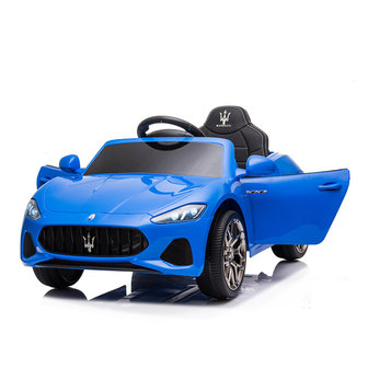 Elektrische Kinderauto Maserati Blauw 12V Met Afstandsbediening en EVA banden en leren zitje 