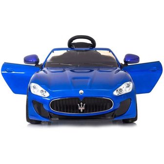 Elektrische Kinderauto Maserati Blauw 12V Met Afstandsbediening en EVA banden en leren zitje 