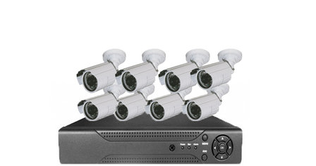 Beveiligings camera set met 8 cameras WIT AHD