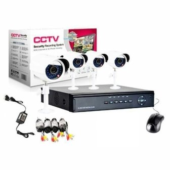 Beveiligings camera set met 4 cameras WIT CCTV
