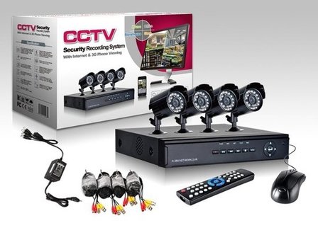 Beveiligings camera set met 8 cameras ZWART CCTV