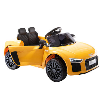 Elektrische Kinderauto Audi R8 Geel 12V Met Afstandsbediening