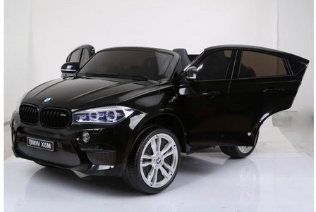  Elektrische Kinderauto BMW X6M Zwart 12V Met Afstandsbediening 2 Persoons Auto