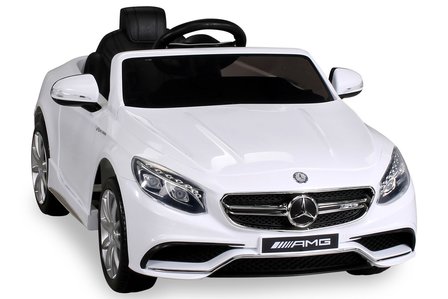 Elektrische Kinderauto Mercedes Benz S63 AMG Wit 12V Met Afstandsbediening