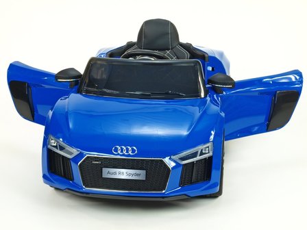 Elektrische Kinderauto Audi R8 Blauw 12V Met Afstandsbediening