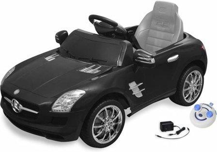 Elektrische Kinderauto Mercedes-Benz SLS AMG Zwart 6V Met Afstandsbediening