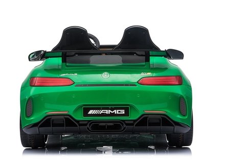 Elektrische Kinderauto Mercedes Benz GT R Groen 2 Persoons Auto 24V Met Afstandsbediening FULL OPTIONS