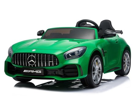 Elektrische Kinderauto Mercedes Benz GT R Groen 2 Persoons Auto 24V Met Afstandsbediening FULL OPTIONS