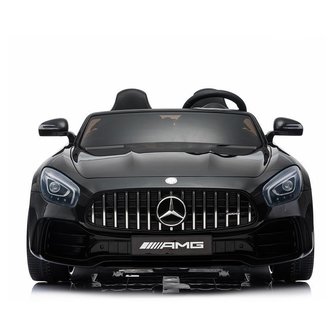 Elektrische Kinderauto Mercedes Benz GT R Zwart 2 Persoons Auto 24V Met Afstandsbediening FULL OPTIONS