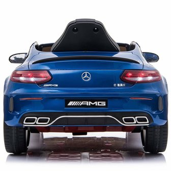 Elektrische Kinderauto Mercedes-Benz C63 AMG Blauw 12V Met Afstandsbediening FULL OPTION